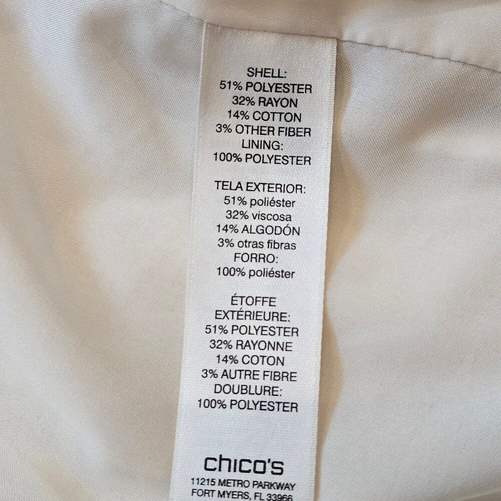 Chicos Jacket Womens Size 0 US S 4 Spring Ikat Sher Blazer Woven Lined Career - Picture 14 of 15